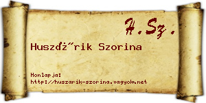 Huszárik Szorina névjegykártya